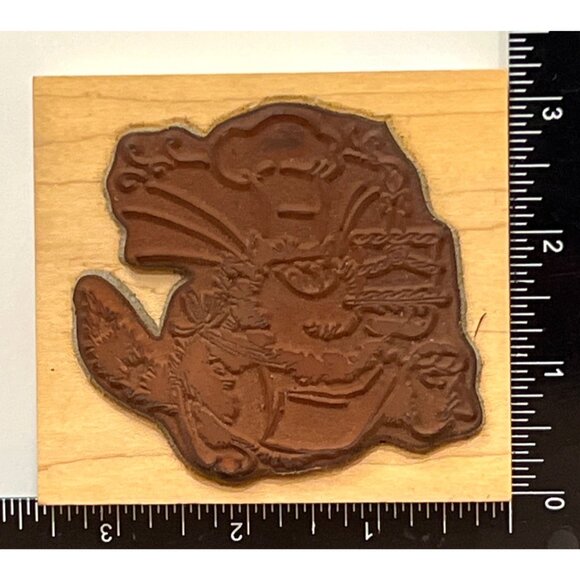 HTF Penny Black Margaret Sherry What Creation! 2377J Wood Rubber Stamp Cat Chef - Picture 2 of 6